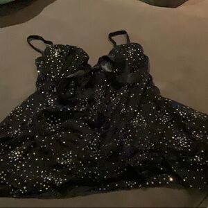 Black Intimate Dress with Silver Accents